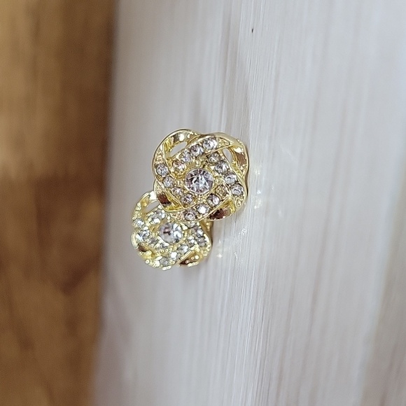 ROSETTE SHIMMER STUD EARRINGS - Picture 6 of 9